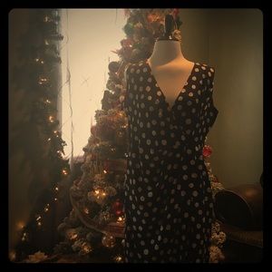 St John blue polka dot dress